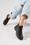 Pelma Pleated Elastic Women's Genuine Leather Boots Black Skin - 3