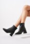 Hernet Cornered Molded Pre-Stitched Women's Boots Black Leather - 6