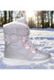 Girl's Waterproof and Cold-Resistant Non-Slip Sole Velcro Silver Snow Boots - 3