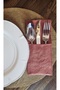4 Pieces Linen, Silver Leaf Plexiglass, Cutlery Cover Set, Spoon Holder Service Presentation, Table Decor - 5