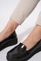 Nemra Front Belted Genuine Leather Women's Loafer Ballet Black Wrinkled Patent Leather - 2