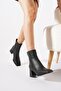 Hernet Cornered Molded Pre-Stitched Women's Boots Black Leather - 8