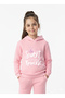 Sweet little printed kids' hooded premium compact sweatshirt tracksuit set with pockets and drawstring.