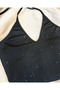 Sparkly Halter Neck Black Blouse - 3