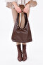 Laura Bitter Brown Women's Hand and Shoulder Bag with Magnet Detail - 2