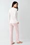 9085 Women's White Long Sleeve Round Neck Pajama Set - 4