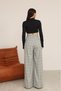 Leoferre Women's Plaid High Waist Pleated Wide Leg Pants. - 4
