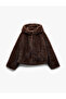 Oversize Faux Fur Coat with Hood and Pockets - 3