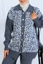 Patterned Button Detailed Knitwear Set S1124 Anthracite - 4