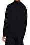 Men's Regular Fit Embroidered Letter Logo Sweatshirt - Black - 2