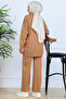 Patterned Button Detailed Knitwear Set S1124 Mink - 4