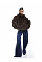 Oversize Faux Fur Coat with Hood and Pockets