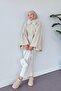 Fur Collar Poncho Beige - 2