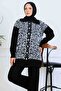 Patterned Button Detailed Knitwear Set S1124 Black - 2