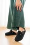 Unisex Winter Closed-Front Orthopedic Cork Sole Felt Daily House Slippers Black