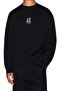 Men's Regular Fit Embroidered Letter Logo Sweatshirt - Black