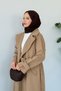 Century Back Pile Detailed Trench Coat Toprak - 4