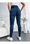 Women's Blue Maternity Stretch Belly Band Tight-Leg Jeans - 3