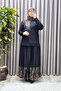 Women's Hijab Clothing Plus Size Pleated Leopard Print Skirt Set - 6