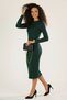 Women's Half High Neck Long Sleeve Camisole Mini Bodycon Dress-Petrol - 4