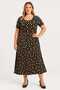 Women's Plus Size Colorful, Polka Dot Pattern, Crew Neck Viscose Dress 65N39156