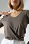 Women's Mink Modal V-Neck Long Sleeve Blouse - 4