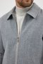 Jorge Men's Gray Houndstooth Short Cashmere Coat with Zipper and Ribbed-Elasticated Hem - 3