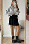 Gray Crew Neck Solid Color Sweater - 2217