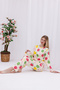 Women's Colorful Apples Printed Soft Textured Long Sleeve Knitted Pajama Set - 3
