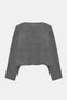 Anthracite Women's V-Neck Long Sleeve Knitwear Sweater & High Waist Midi Knitwear Skirt Set - 7