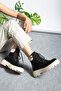 Women's Black Suede Casual Lace-Up Water Resistant Boots Comfortable Stylish High Sole Warm Lining Winter Bootie - 3