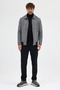 Batista Men's Gray Short Cashmere Coat with Zipper Hem and Ribbed-Elasticated Hem - 8