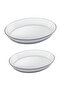 Glass 2-Piece Oval Roaster Set (2.4L + 3.2L)|Heat-Resistant Bakeware Dishes|Transparent