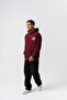 Men's Mma Printed Hooded Oversize Hoodie Burgundy - 5