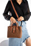 Women's Tan Magnetic Single Compartment Two-Compartment Hand and Shoulder Bag