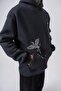 Men's No Perch Embroidered Hooded Oversize Hoodie Smoked - 6