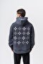 Men's Muse Printed Washable Hooded Oversize Hoodie Smoked