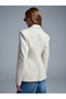 60774 Fitted Cut Padded Blazer-Ecru - 3
