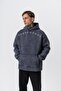Men's Muse Printed Washable Hooded Oversize Hoodie Smoked - 5