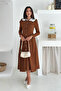women's lace collar buttoned long sleeve dress NBK4302