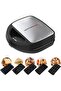 5-in-1 Electric Sandwich & Waffle Maker with Removable Nonstick Plates, 800W (ST-9396)