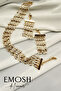 Luxury Pearl Detailed 2-Piece Set - Choker Earring Necklace Wedding Set - 2