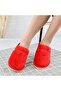Fluffy slippers, PD1068, Red - 4