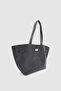 Ferny Belt, Buckle and Stitching Detailed Arm and Shoulder Bag Black - 3