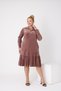Ruffled Embroidery Detailed Collar Long Sleeve Zippered Velvet Plus Size Dress - 2