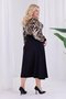 Women's Brown Leopard Printed Blocked Double-Breasted Neck Balloon Sleeve Plus Size Stretchy Maxi Dress - 7