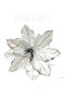 Silver Off-White Mistletoe 21 cm Velvet Glitter Sequin Christmas Pine Tree New Year Artificial Flower Decor - 8