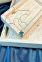 Turquoise Striped Fish Model Infinity Design Gold Gold Color Women's Chain Necklace - 3