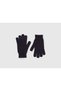 Children's Navy Blue Wool and Viscose Blend Gloves with Logo Embroidery