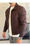 Men's Regular Fit Slim Jacket Bitter Brown Eca029 - 2